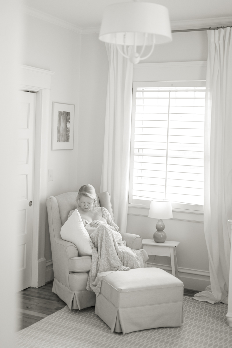 newborn in home photography by amanda mcquade with mother and baby